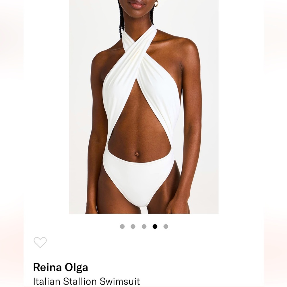White Reina Olga designer one piece bathing suit!
